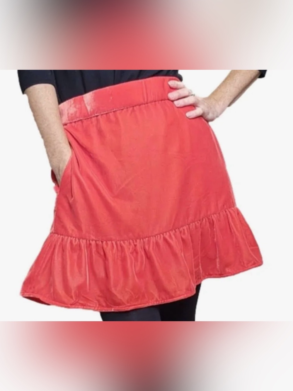 NWT J.Crew Velvet Ruffle Mini Skirt